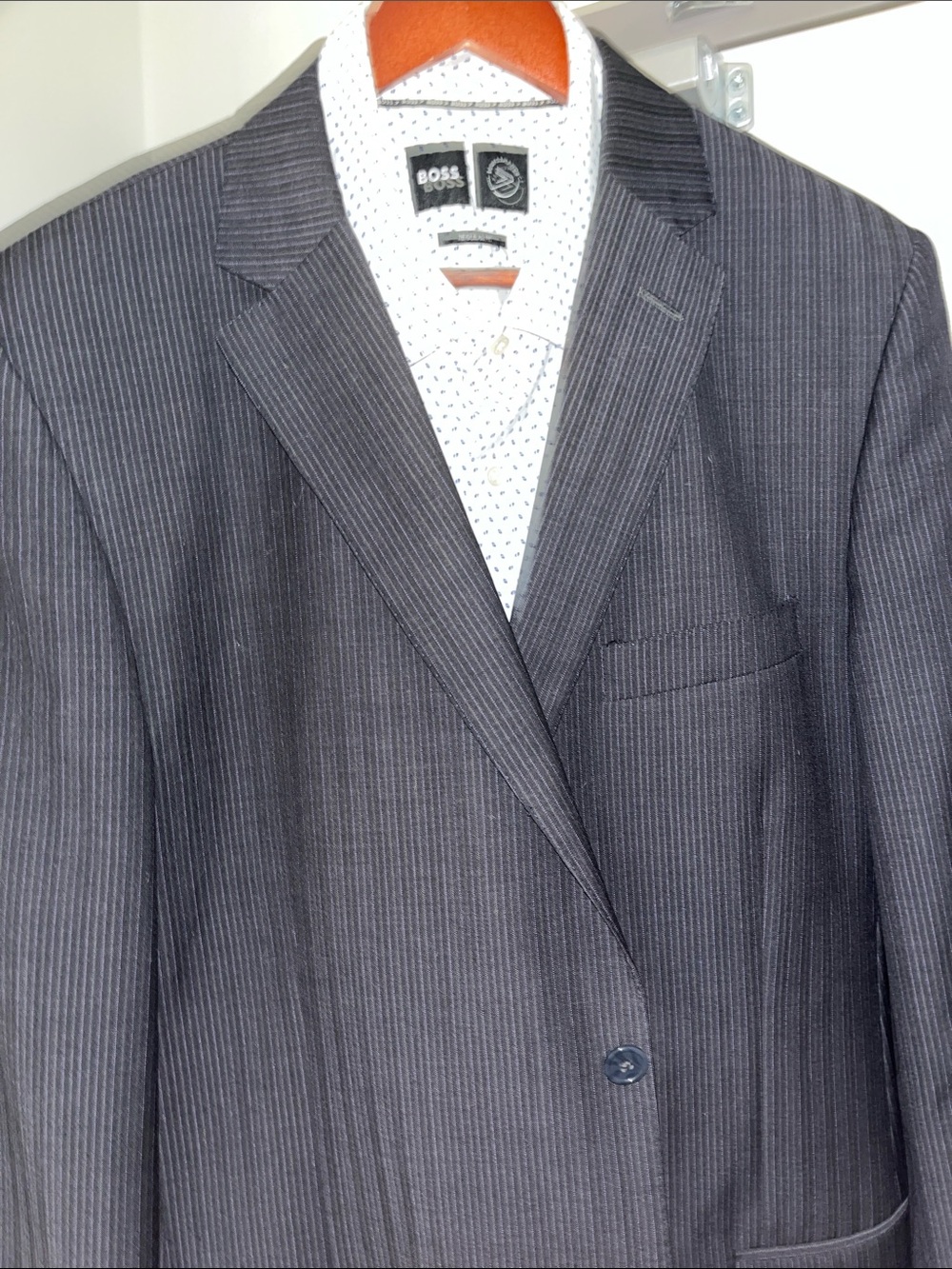 Austin Reed Dark Gray Pinstripe Men's Suit Jacket Size 42L.